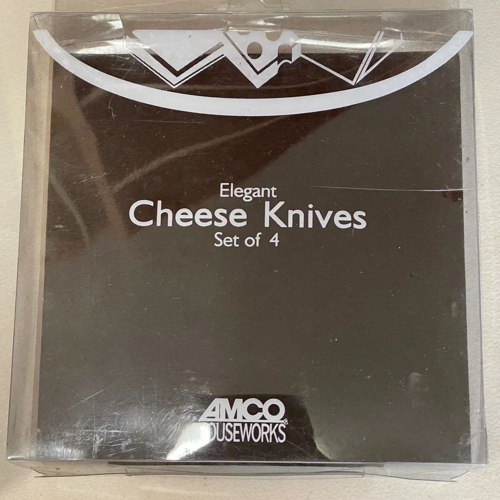 Stainless Steel 4pc Cheese Knives Set Weighted Chrome Handles NIB Gourmet Party
